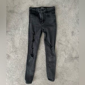 Abercrombie & Fitch Black Ripped Skinny Jeans High Rise Size 26